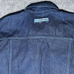 Y2K Vintage Culture Denim Jacket Dark Blue Workwear 100% Cotton Taiwan Size‎ L